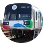 GREEN×EXPO 2027 ラッピングトレイン（ブルーライン）